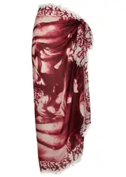 Jean Paul Gaultier Diablo Printed Modal-blend Sarong - White And Red - One Size ONE SIZE