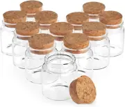 Small Glass Jars with Cork Lids 50ml Mini Bottles for DIY Crafts 12 Pack