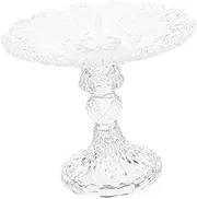 MAGICLULU Footed Candy Plate Elegant Glass Appetizer Serving Dish for Dried Fruits Desserts and Snacks Vintage Style Food Serving Plate for Home Office Banquet Table Display