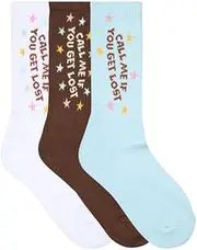 [Tyler, The Creator] Call Me If You Get Lost Sock 3/Pk, Wht/Brwn/Blu, One Size