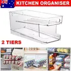 2 Tiers Fridge Organizer Drink Holder Can Rack For Refrigerator Kitchen Storage