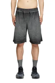 [Diesel] Diesel - Sweat shorts with phoenix devoré - Shorts - Man - Grey XL Grey