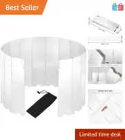 Aluminum Alloy Camping Stove Windshield with 16 Plates for Quick Outdoor Cooking