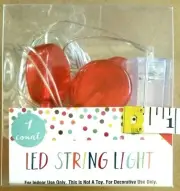 New ! LED String Light Red Blue Color 10 Lights 4ft string Battery