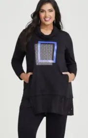 Taking Shape Ponte Astrid Foil Print Tunic Top New With Tags Size 26