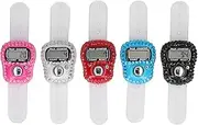 Baxnore 5PCS Metal Hand Tally Counters, Hand Mechanical Counters, Finger Counters, Crochet Row Counter Ring, Finger Tally Counter Clicker for Sports Training Gym
