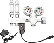REFENG Aquarium CO2 Regulator Dual Stage Adjustable Output Pressure with DC Solenoid Bubble Counter W21.8 Interface
