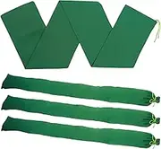 Fulasun 4Pcs Long Canvas Sandbags Large Capacity Flood Protection Sand Bags with Elastic Band Reusable Rain Water Barrier Sandbag Flood Control Sandbags for Urban Farmland Water Blocking