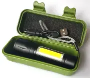Lion Rechargeable LED Torch With Work Light & Case Home Camping Tradie Workshop