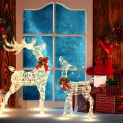 CostwayPre-Lit LED Light up Reindeer with Exquisite Design for Decoration