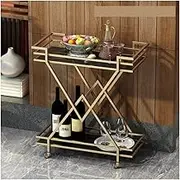 Home European Style Kitchen Trolley Storage Cart Iron Dining Car for Desserts Food Delivery and Dishes Collection Elegant Gold Kitchen FurnitureGold 70 * 35 * 80cm(Gold)