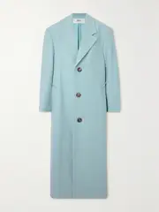 [AMI PARIS] AMI PARIS - Wool-blend Twill Coat - Light blue - FR 44 FR 44 Blue