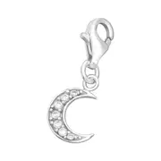 Silver Moon Clip on Charm