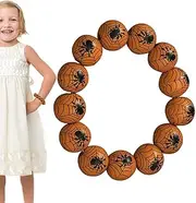 Jiimhte Halloween Bracelet | Halloween Scary Charm Bracelet | Halloween Cosplay Costume Party Jewelry, Wooden Painted Bracelet for Halloween Party, Gathering