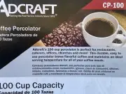 Adcraft CP-100 Coffee Percolator w/ 100-Cup Capacity, Stainless Steel (NEW)