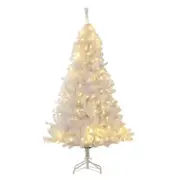 4/5/6/7FT White Christmas Tree with LED Lights Traditional Xmas Home Decorations