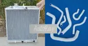 2Row Aluminum Radiator & Hoses for Honda Civic EK EG B16 B18 92-00 32mm I/O