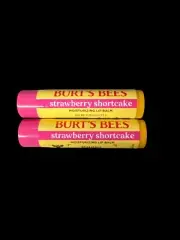 Lot of 2 Burt’s Bees Moisturizing Lip Balm .15oz Strawberry Shortcake -S8