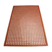 Rubber Floor Mat Beveled Edge Anti Fatigue Customizable Red 3x5 Feet x 1/2 Inch