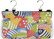 Bedside Caddy Bed Storage Bag With Pockets Hanging Organizer for Home, Dorm, Bunk Colorful Decorative Hawaiian Fish