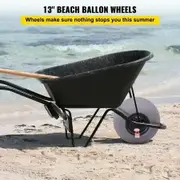 Beach Balloon Wheels, 13" Replacement Sand Tires, TPU Cart Tires for Kayak Dolly, Canoe Cart and Buggy w/Free Air Pump, 2-Pack