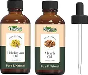 Organic Zing Oil Bundle : Helichrysum (Helichrysum Italicum) & Myrrh (Commiphora Myrrha) (30 ml) -Oil