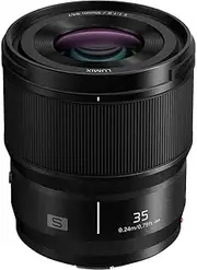 Panasonic LUMIX S-S35E 35mm f/1.8 Lens with 4K Video Compatibility, Black