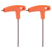 2pcs T-Handle Hex Key Wrench 2.5mm S2 Steel T-Key Inner Hexagon Spanner, Orange