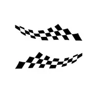 Flag Stickers For Cars Engine Hood Side Doors Checkered Flag Vinyl Decal Trim (for: MG)