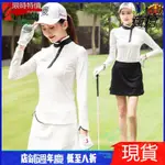 虧本出清👉TTYGJ GOLF 春夏高爾夫服裝 女士款長袖防曬球衣服T恤衫 防走光短褲裙子套裝 女生上衣