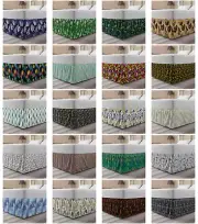 Ambesonne Leaves Bloom Bedskirt Elastic Wrap Around Skirt Gathered Design