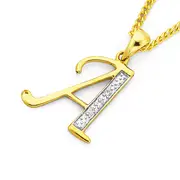 9ct Gold Diamond Initial A Pendant
