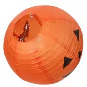 3 Pcs Paper 20cm Pumpkin Lantern/Electronic Lamp for Halloween Outdoor Hanging Props Party Decorations Pumpkin without tassels