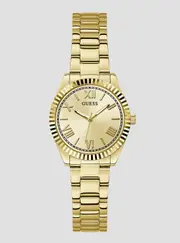 GUESS Women's Gold Mini Luna Vintage Link Watch