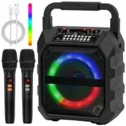 Advwin Karaoke Machine Portable Bluetooth Speaker Singing Machine for Home Party Outdoor Supports USB TF AUX FM REC