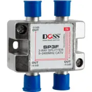 DOSS SP3F 3 WAY 'F' SPLITTER OR COMBINER DC PASS THROUGH 2.4GHZ