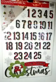 Glitter Christmas Countdown Removable Wall Window or Door Decal New