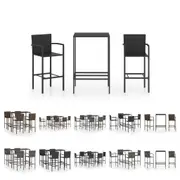 Outdoor Bar Set Table Stools Poly Rattan Garden Patio Dining Chairs vidaXL