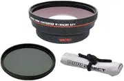 Nikon D850 HD (High Definition) 0.5X Wide Angle Lens with Macro + 82mm Circular Polarizer Filter + Nw Direct Microfiber Cleaning Cloth + Rings 52, 55, 58, 62 and 67)