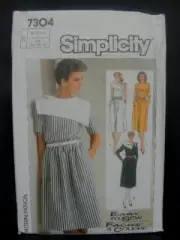 SIMPLICITY Dress Easy Pullover 1985 Size 10-14 Sewing Pattern 7304 Uncut