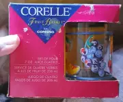 Vintage Corelle Fruit Basket Juice Glasses set of 4 New In Box 7 Oz. By Corning