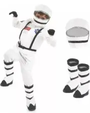 Kids Astronaut Costume Boys & Girls Space Suit Spaceman Outfit Halloween Large