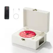 Yintiny Rechargeable Leather CD Player with Speakers Bluetooth Transmitter Fe...