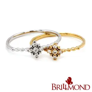 【BRILLMOND JEWELRY】鑽石線戒 18K金 光芒鑽戒雙色選(18K金台 天然鑽石總重6分)