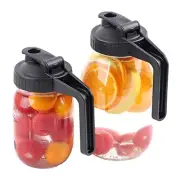 Mason Jar Pour Spout Lid Regular Mouth With HandleAirtight & Leak-Proof Flip ...