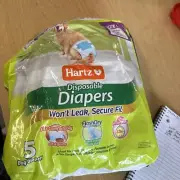 Hartz 5 Count Size LL Doggie Diapers Torn Package