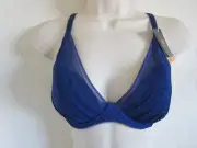 WACOAL 32 DD #WE140004 APHRODITE PLUNGE UNDERWIRE BRA, BLUE, NWT $67
