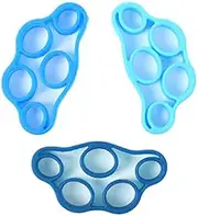 AIMALL 3 Pcs Finger Stretcher Hand Grip Strengthener, Resistance Band for Fitness, Wrist Pain Relief, Carpal Tunnel Exercises, Silicone, 3 Resistance Levels