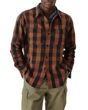 Buck Mason Craftsman Cotton Flannel Plaid Classic Fit Button Down Work Shirt