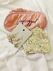 Accessory Lot Nordstrom Relax Sequin Unplugged Eye Cover Face Mask BP Charm Set